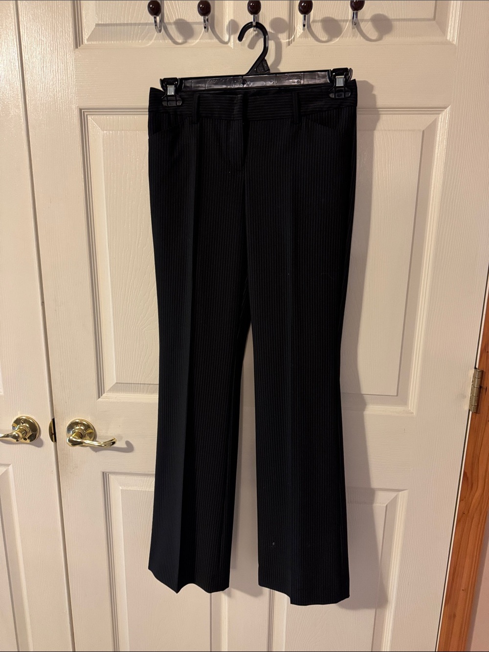 Express Editor Black Pinstripe Work Trousers